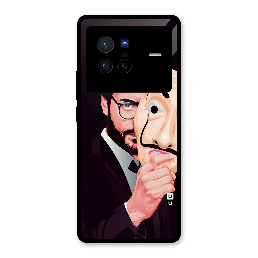 Money Heist Professor Art Glass Back Case for Vivo X80