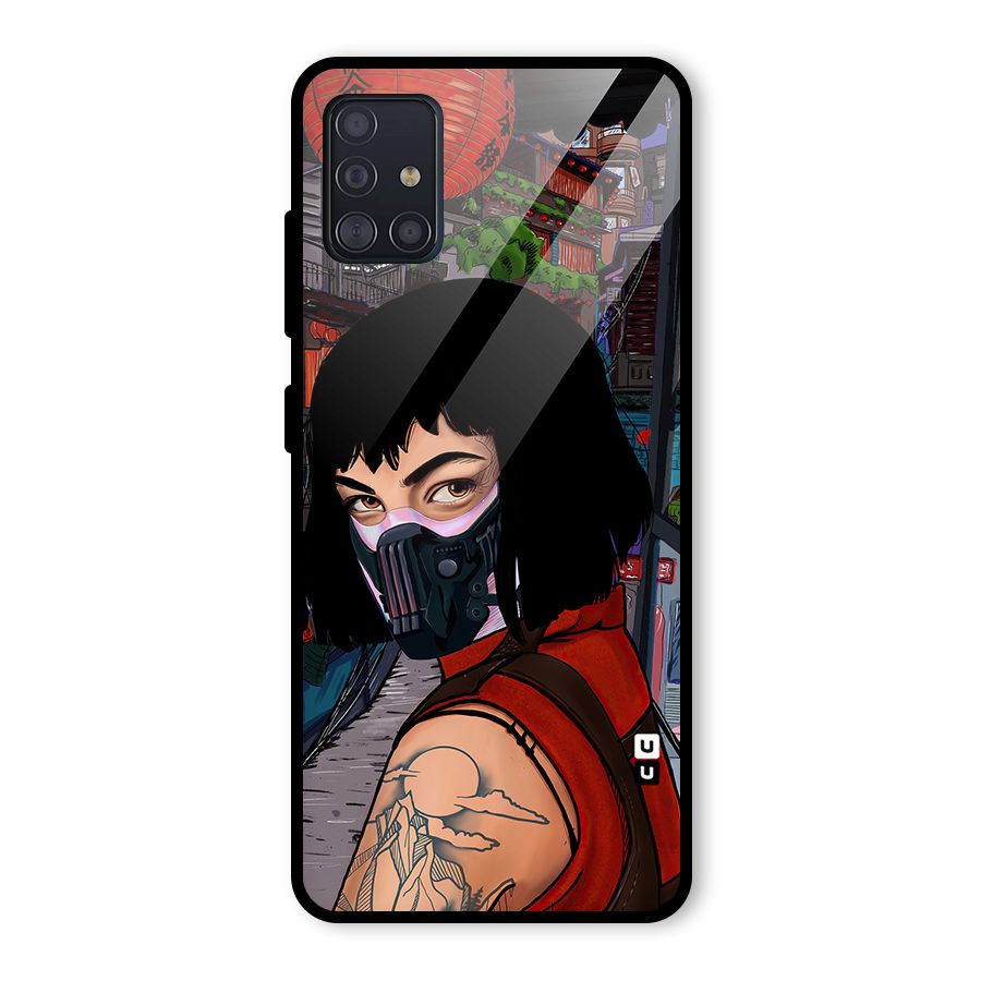 Money Heist Tokyo Mask Glass Back Case for Galaxy A51