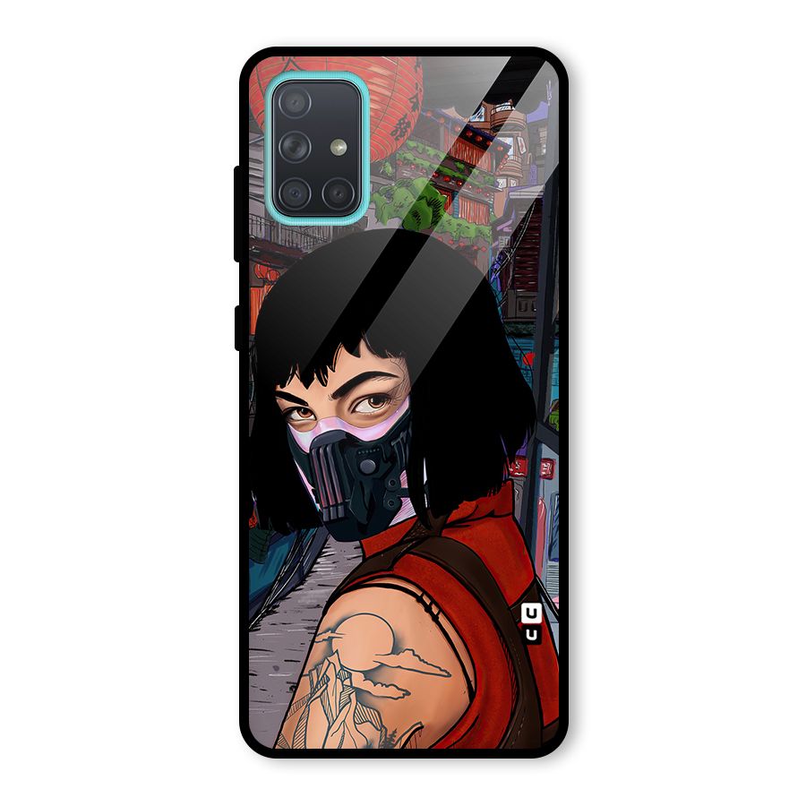 Money Heist Tokyo Mask Glass Back Case for Galaxy A71