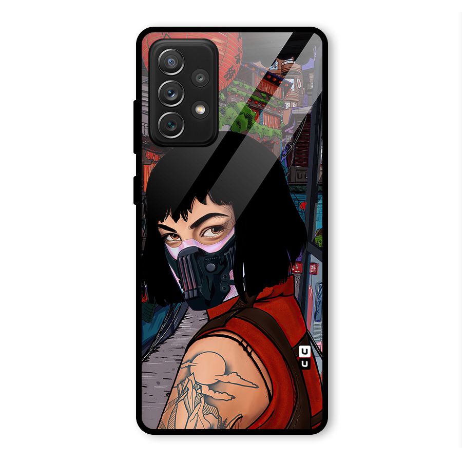 Money Heist Tokyo Mask Glass Back Case for Galaxy A72