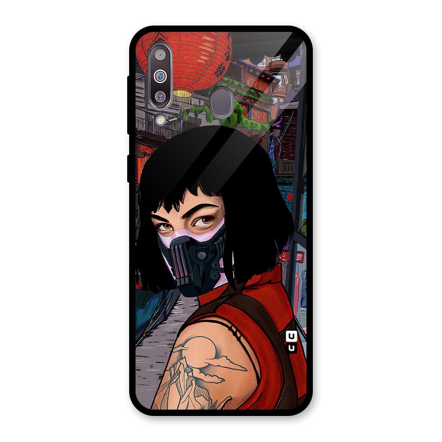 Money Heist Tokyo Mask Glass Back Case for Galaxy M30