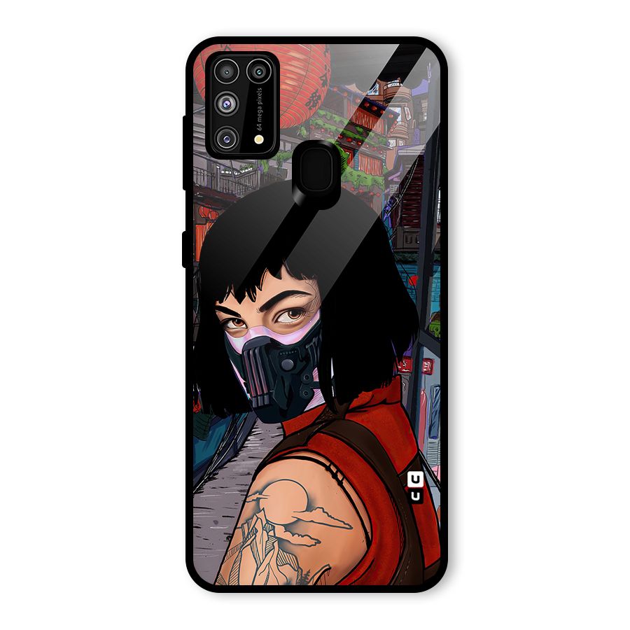 Money Heist Tokyo Mask Glass Back Case for Galaxy M31