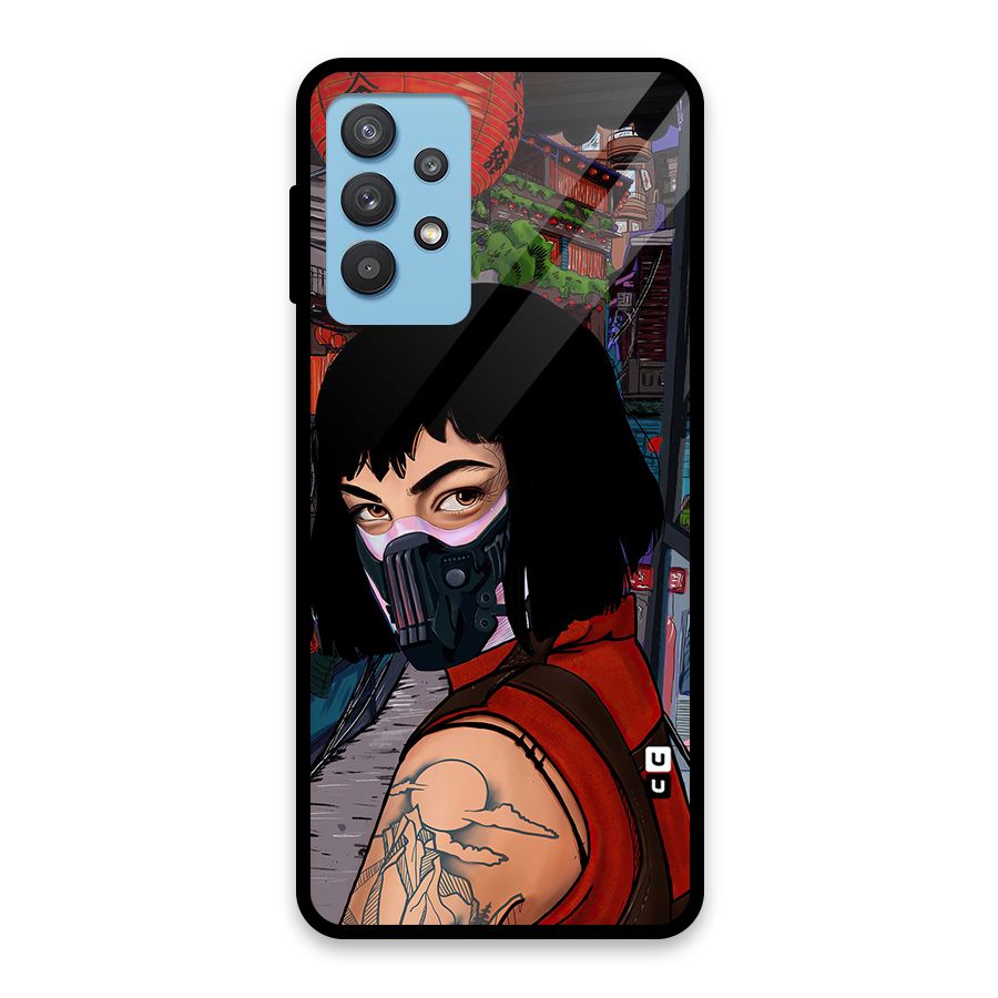 Money Heist Tokyo Mask Glass Back Case for Galaxy M32 5G