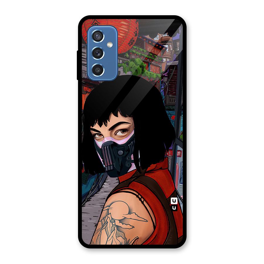 Money Heist Tokyo Mask Glass Back Case for Galaxy M52 5G