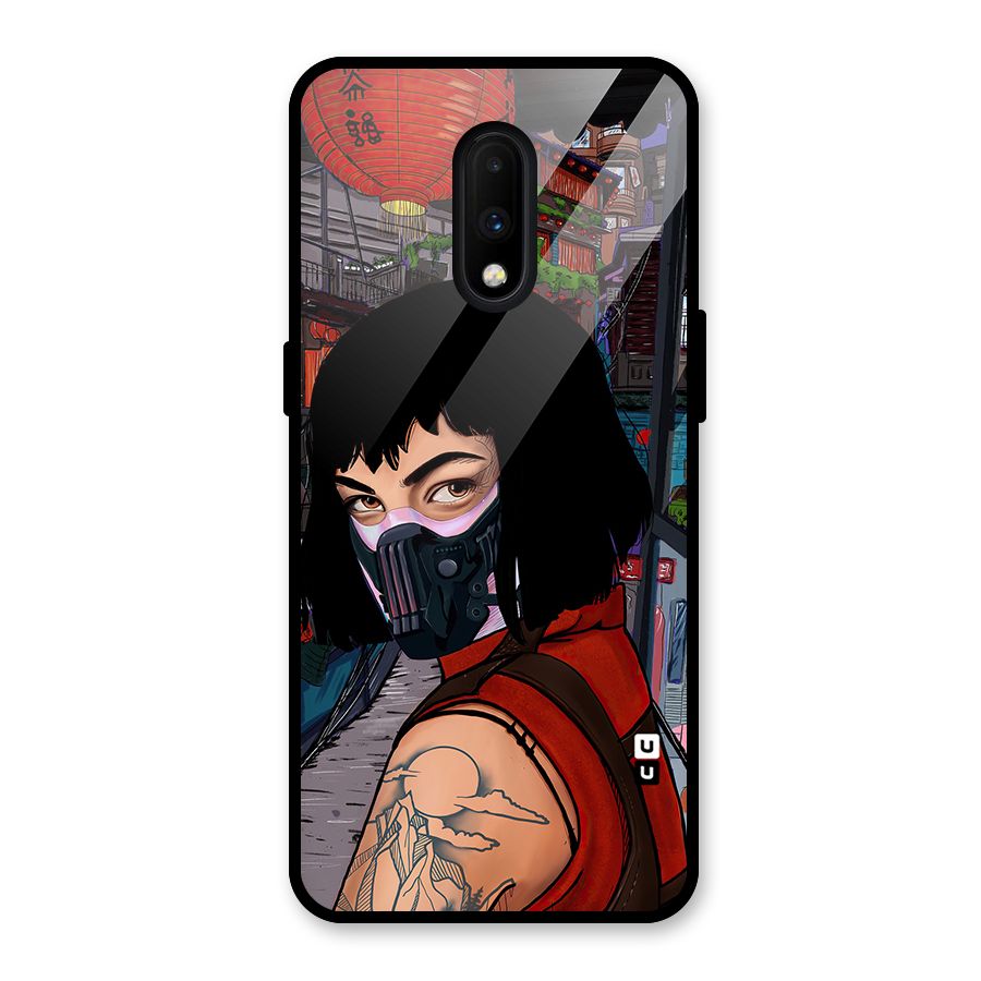 Money Heist Tokyo Mask Glass Back Case for OnePlus 7