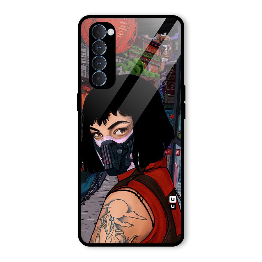 Money Heist Tokyo Mask Glass Back Case for Oppo Reno4 Pro