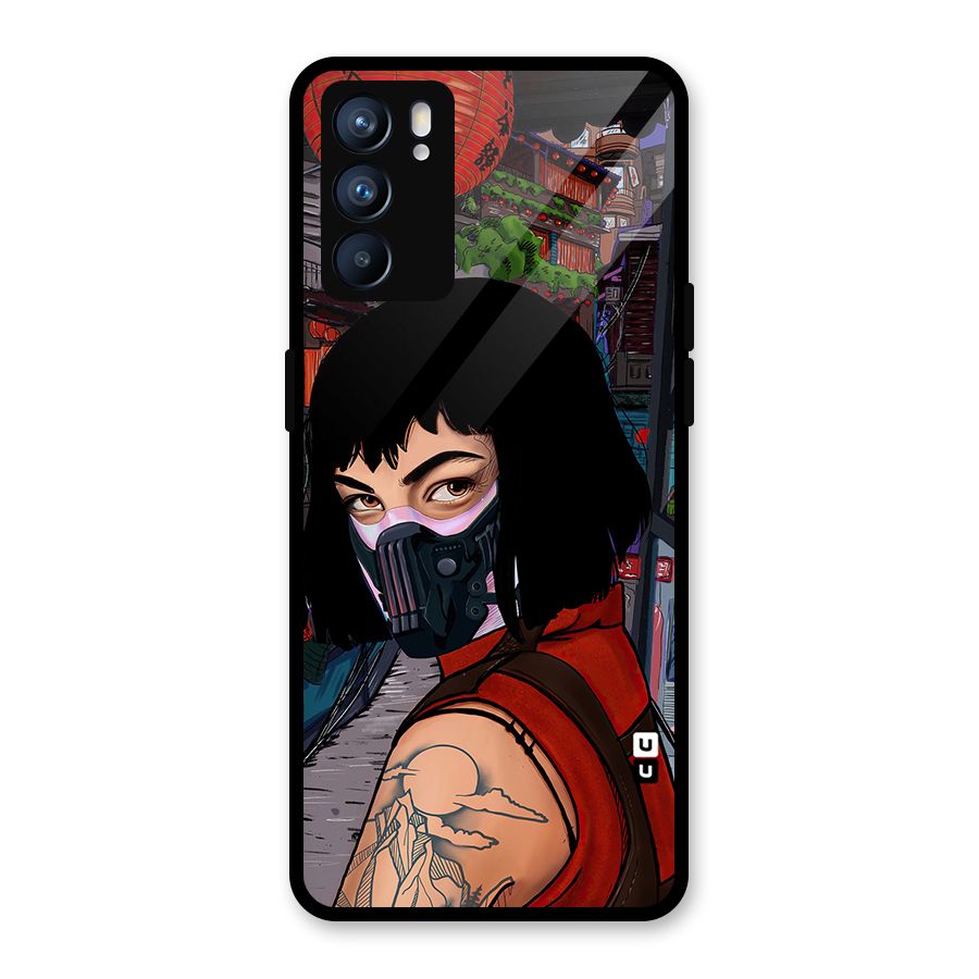 Money Heist Tokyo Mask Glass Back Case for Oppo Reno6 5G