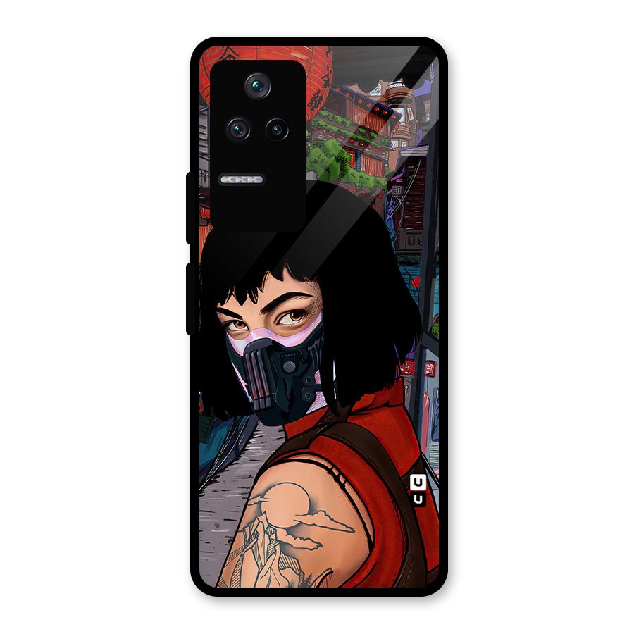 Money Heist Tokyo Mask Glass Back Case for Poco F4 5G