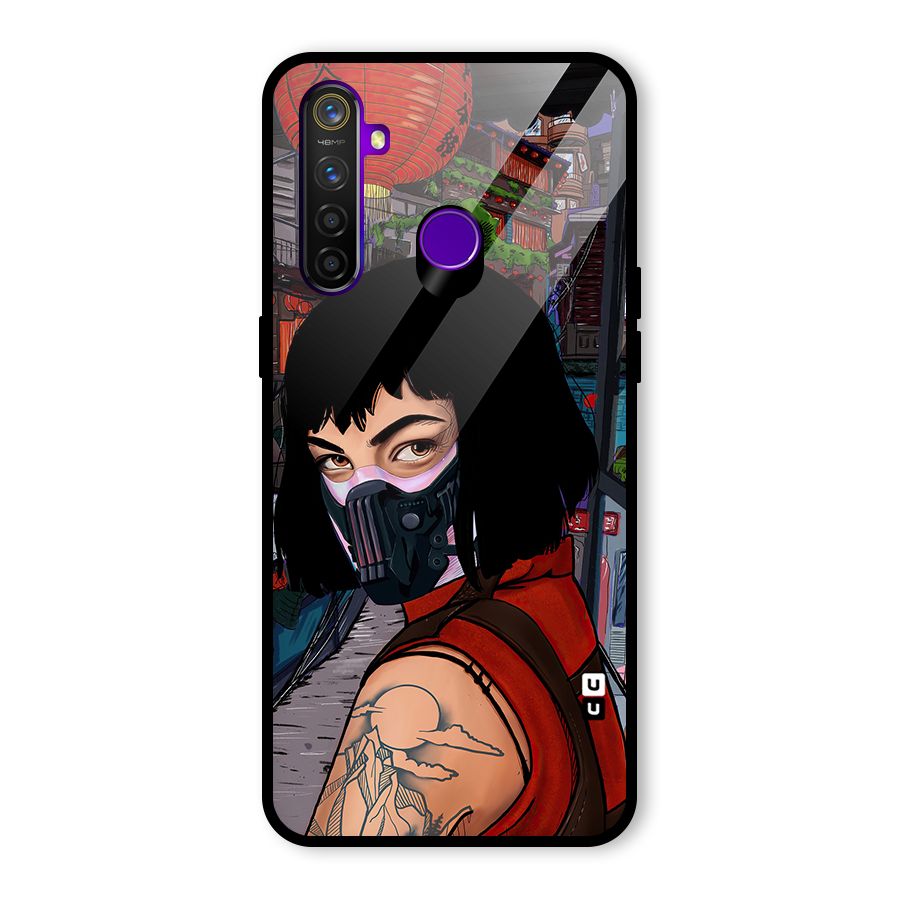 Money Heist Tokyo Mask Glass Back Case for Realme 5 Pro