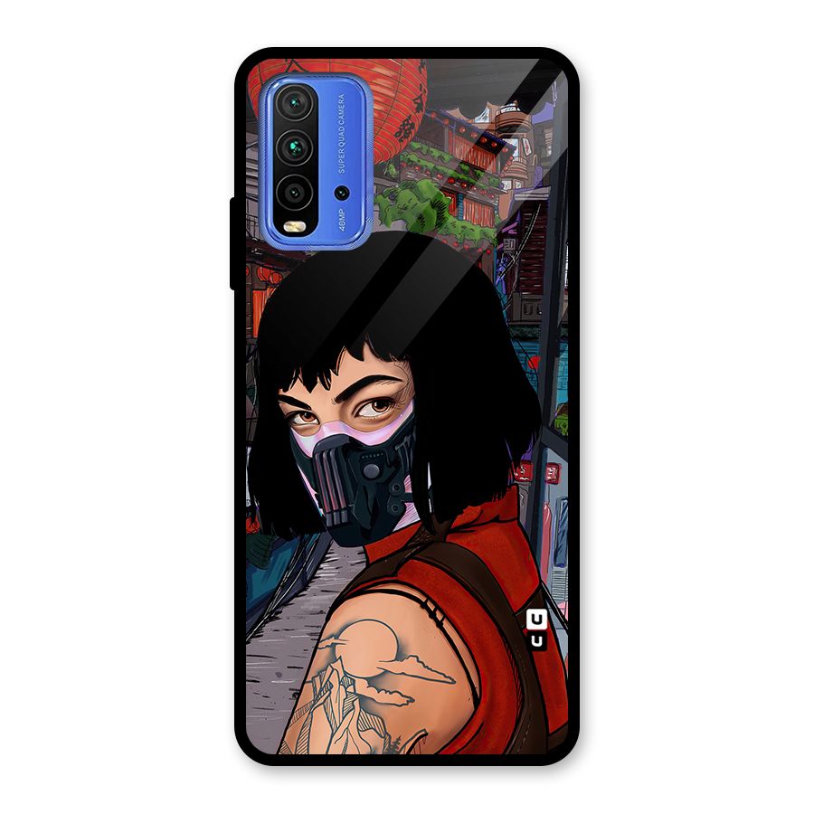Money Heist Tokyo Mask Glass Back Case for Redmi 9 Power