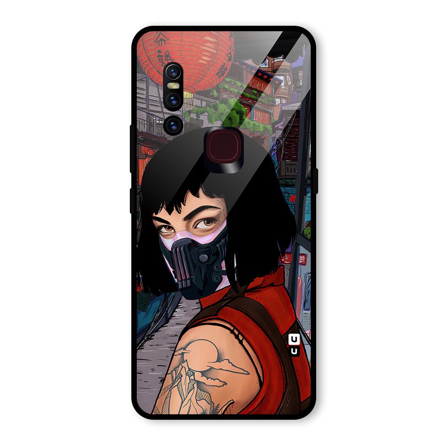 Money Heist Tokyo Mask Glass Back Case for Vivo V15