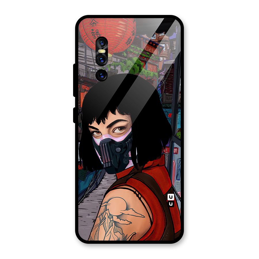 Money Heist Tokyo Mask Glass Back Case for Vivo V15 Pro