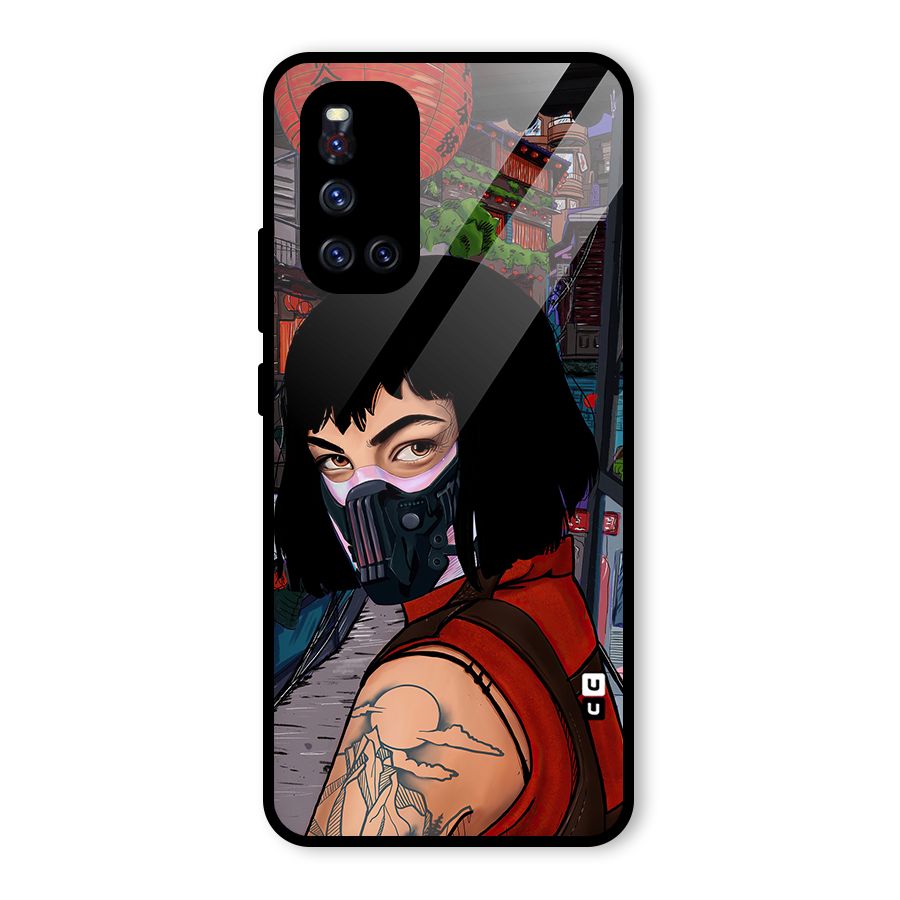 Money Heist Tokyo Mask Glass Back Case for Vivo V19