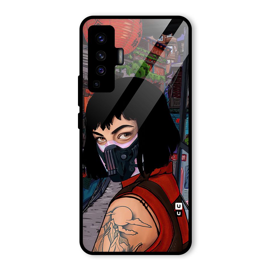 Money Heist Tokyo Mask Glass Back Case for Vivo X50