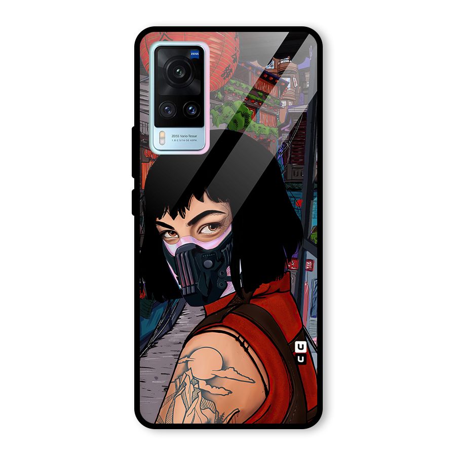 Money Heist Tokyo Mask Glass Back Case for Vivo X60