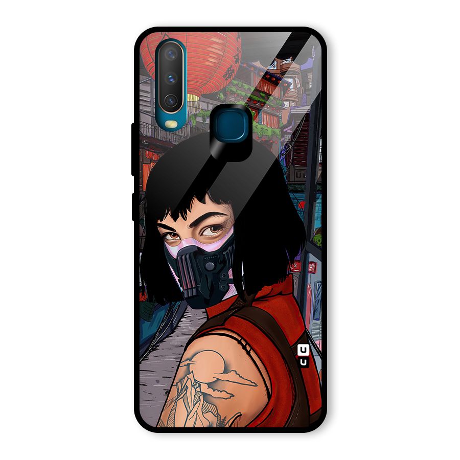 Money Heist Tokyo Mask Glass Back Case for Vivo Y15