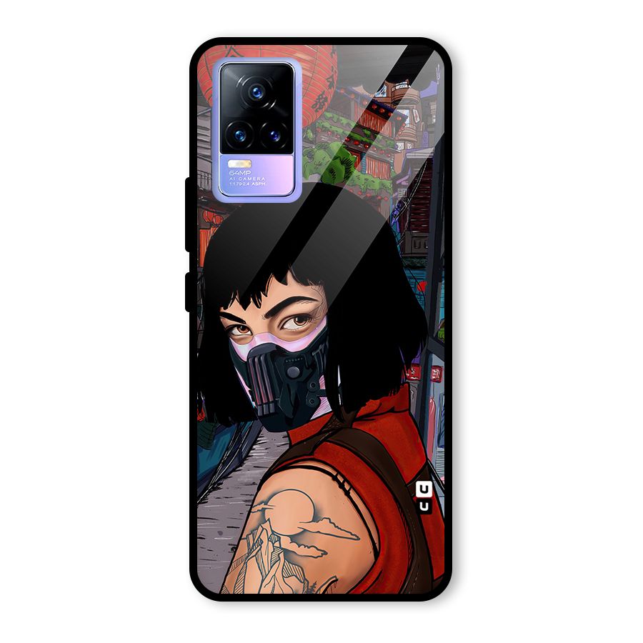 Money Heist Tokyo Mask Glass Back Case for Vivo Y73