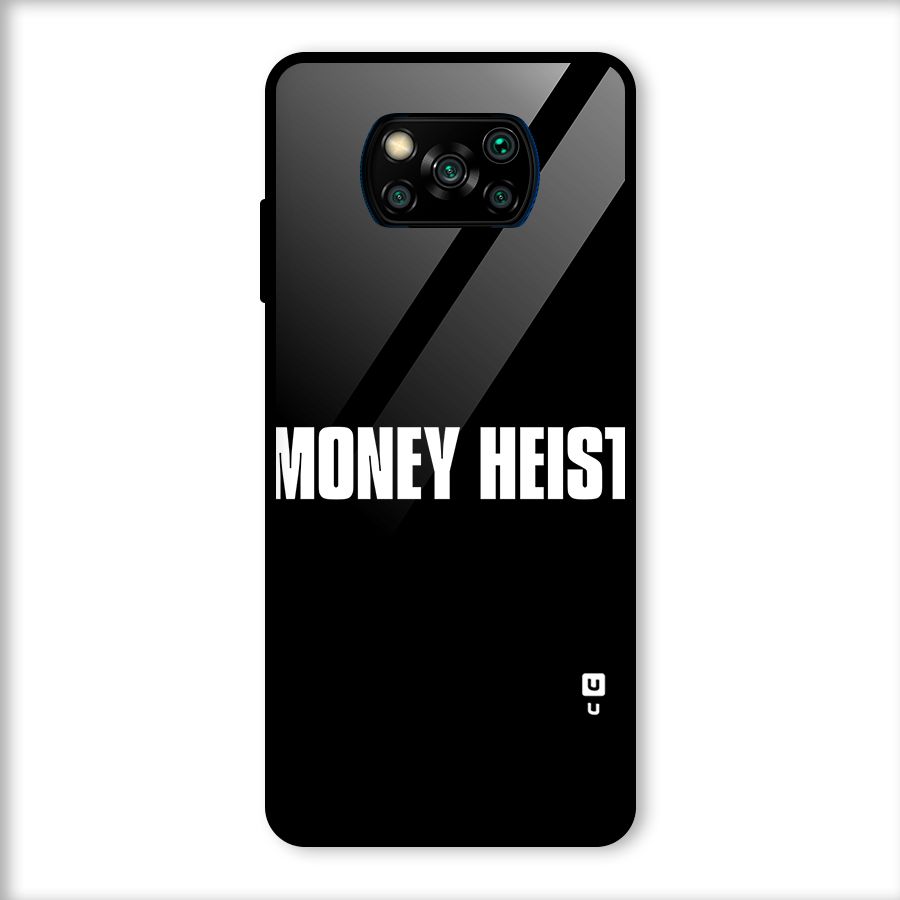 Money Heist Typography Glass Back Case for Poco X3