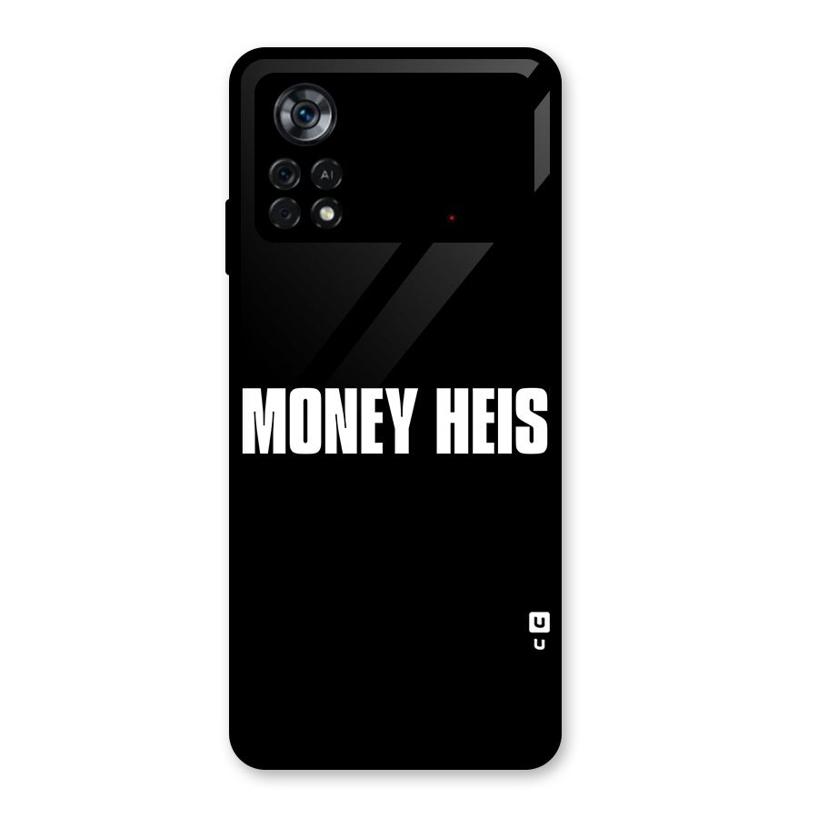 Money Heist Typography Glass Back Case for Poco X4 Pro 5G