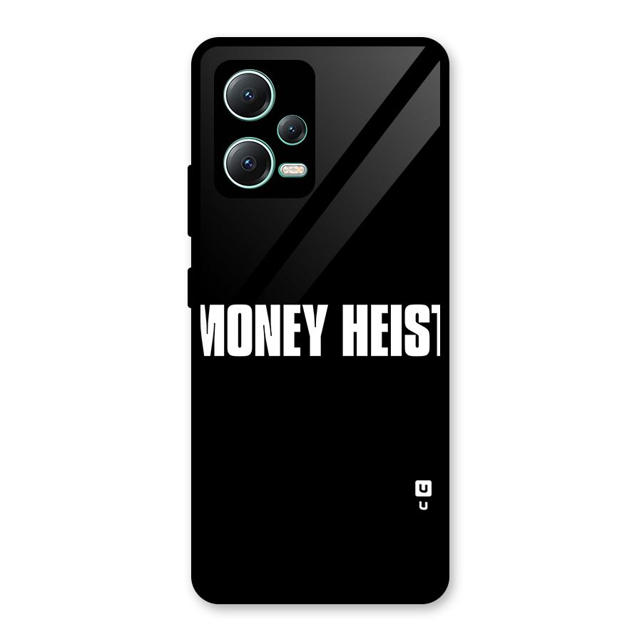 Money Heist Typography Glass Back Case for Redmi Note 12 5G