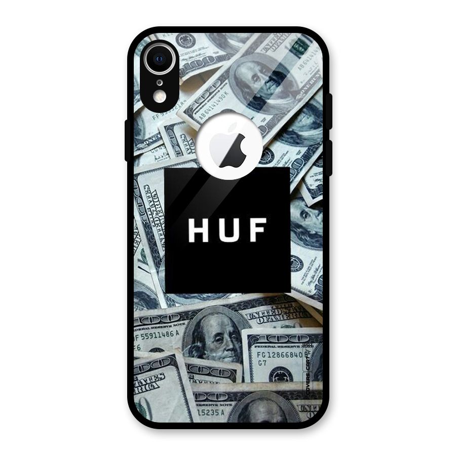 Money Life Glass Back Case for iPhone XR Logo Cut