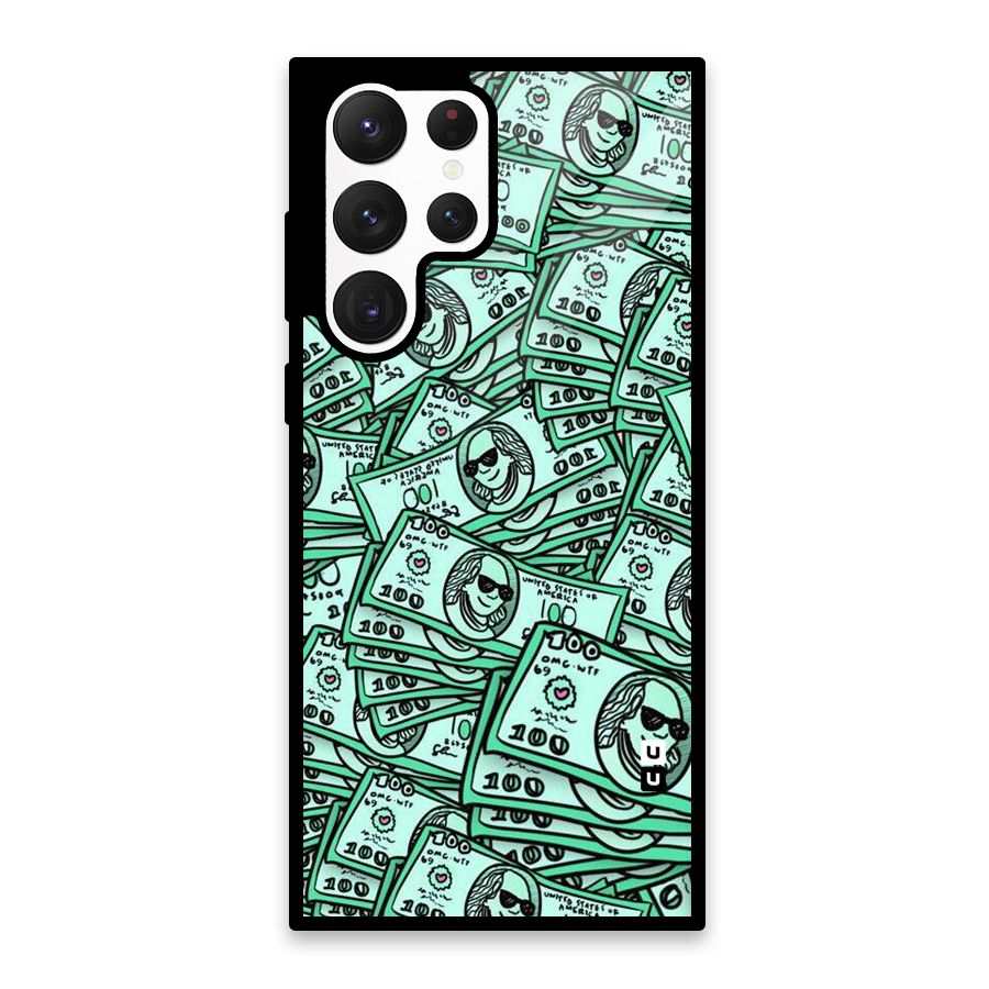 Money Swag Glass Back Case for Galaxy S22 Ultra 5G