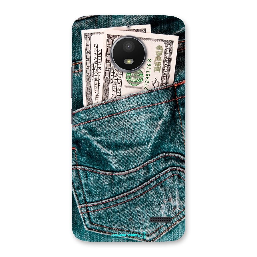 Money in Jeans Back Case for Moto E4