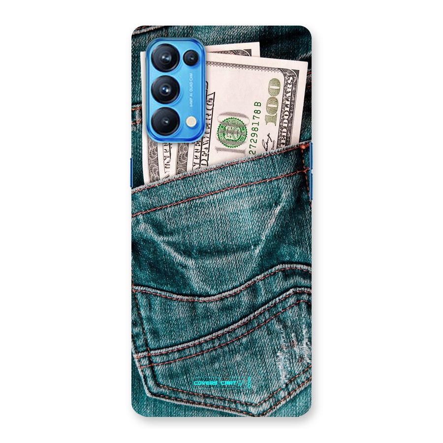 Money in Jeans Back Case for Oppo Reno5 Pro 5G