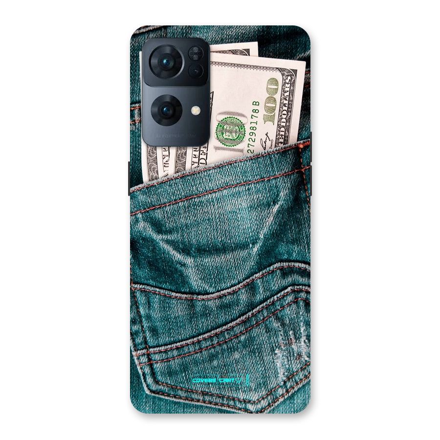 Money in Jeans Back Case for Oppo Reno7 Pro 5G