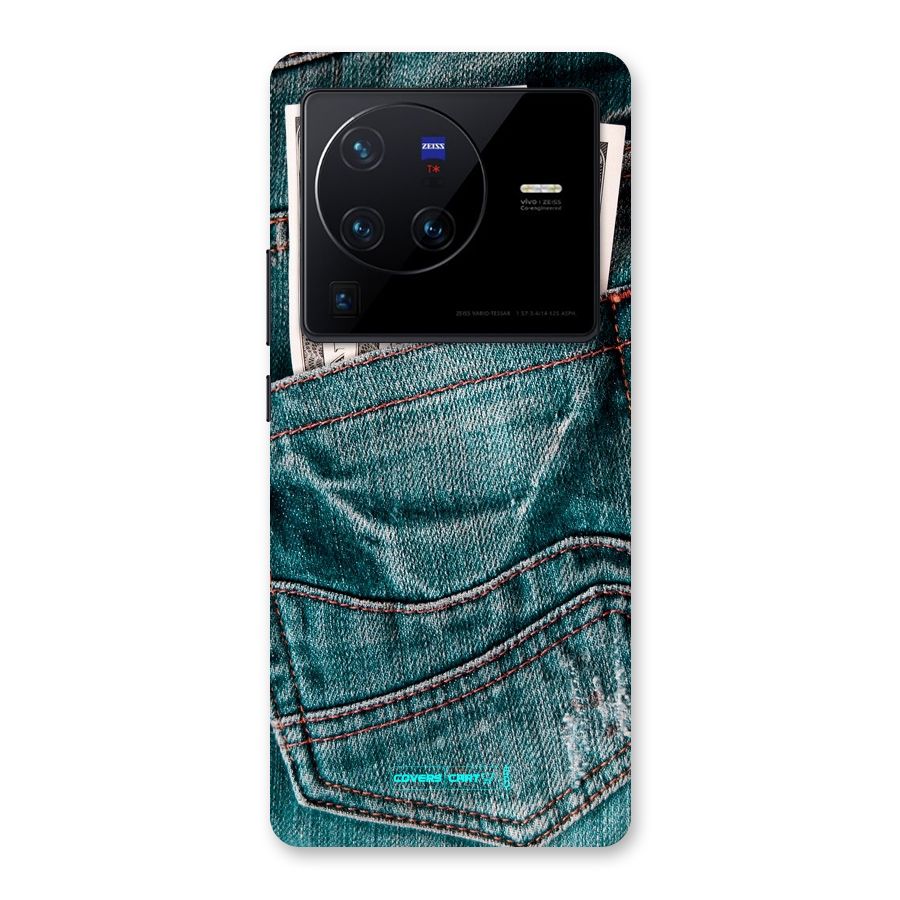 Money in Jeans Back Case for Vivo X80 Pro