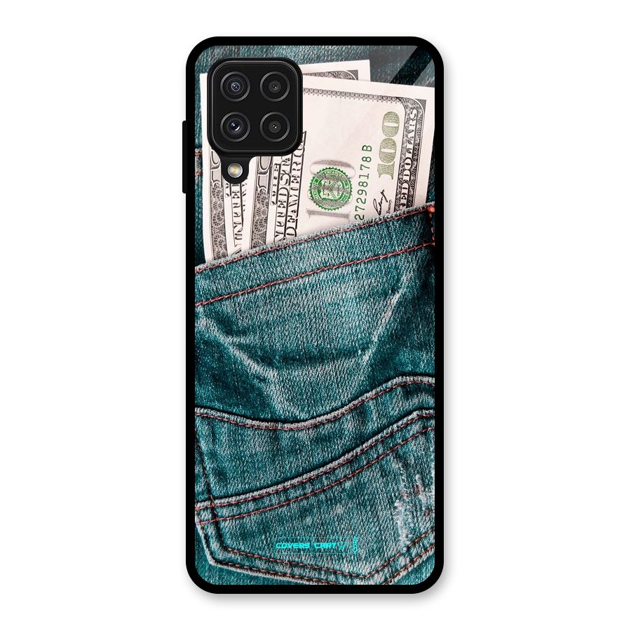 Money in Jeans Glass Back Case for Galaxy A22 4G