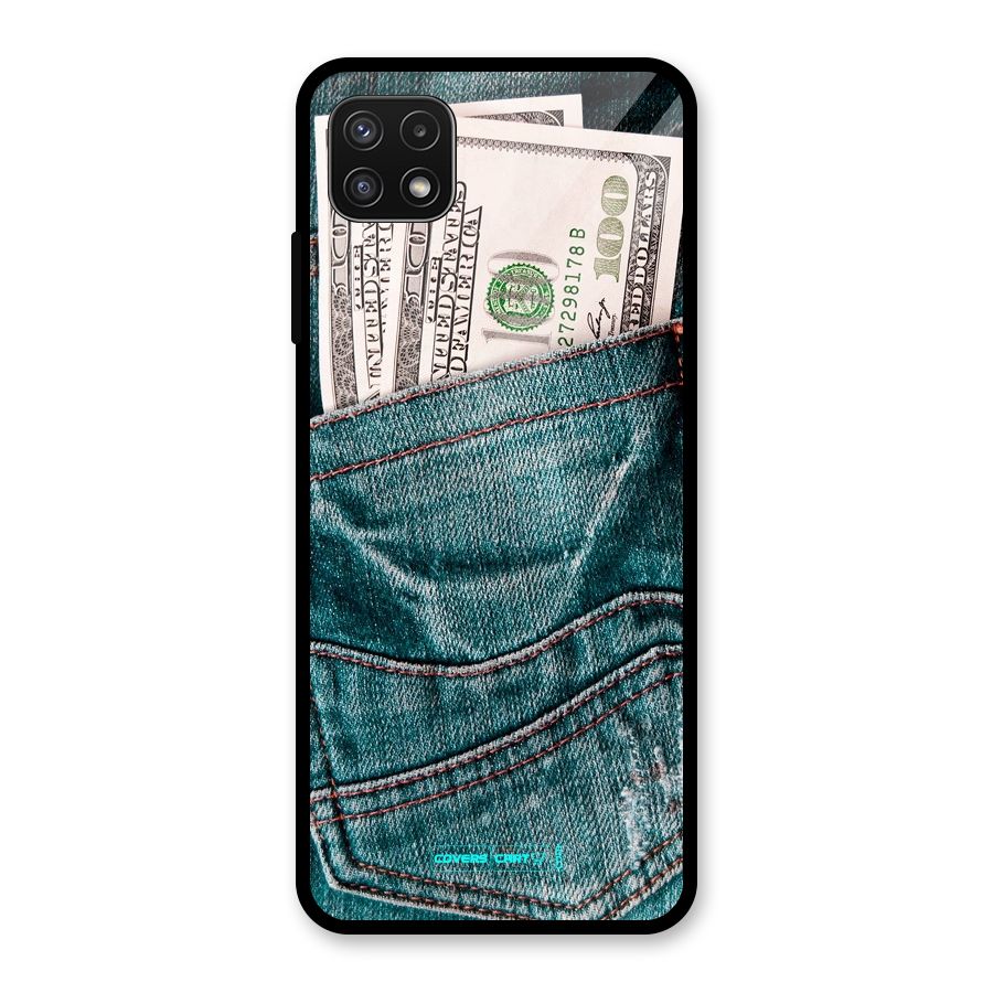 Money in Jeans Glass Back Case for Galaxy A22 5G