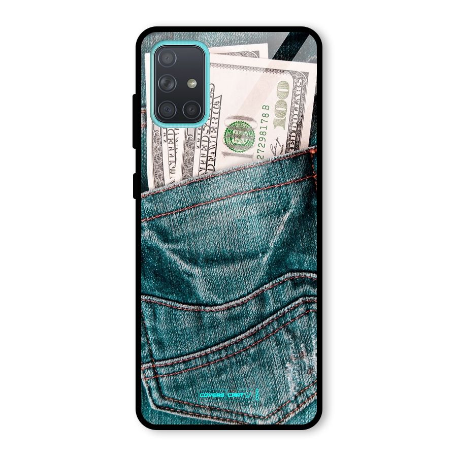Money in Jeans Glass Back Case for Galaxy A71
