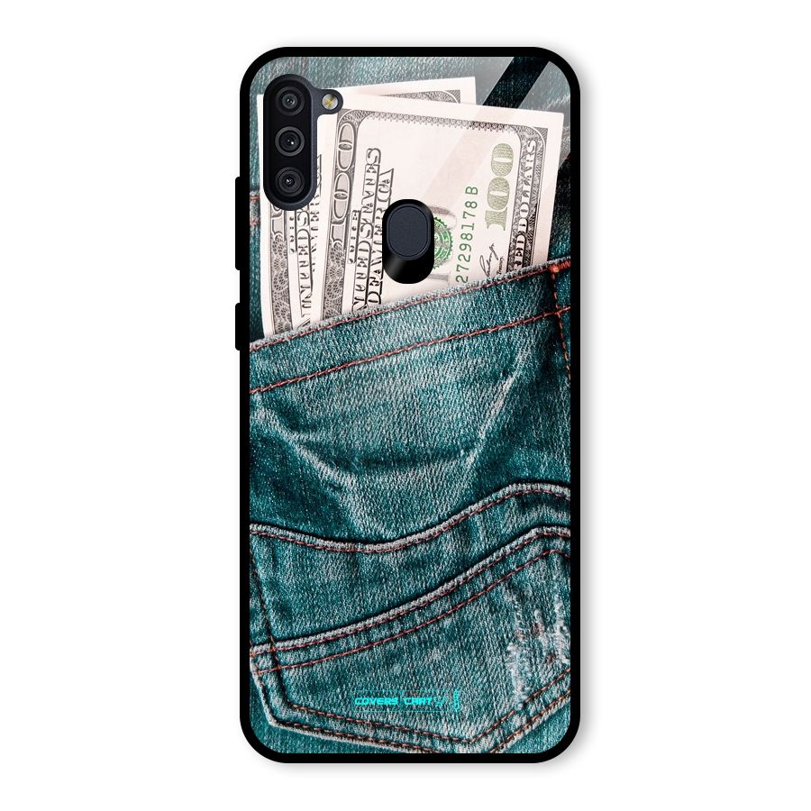 Money in Jeans Glass Back Case for Galaxy M11