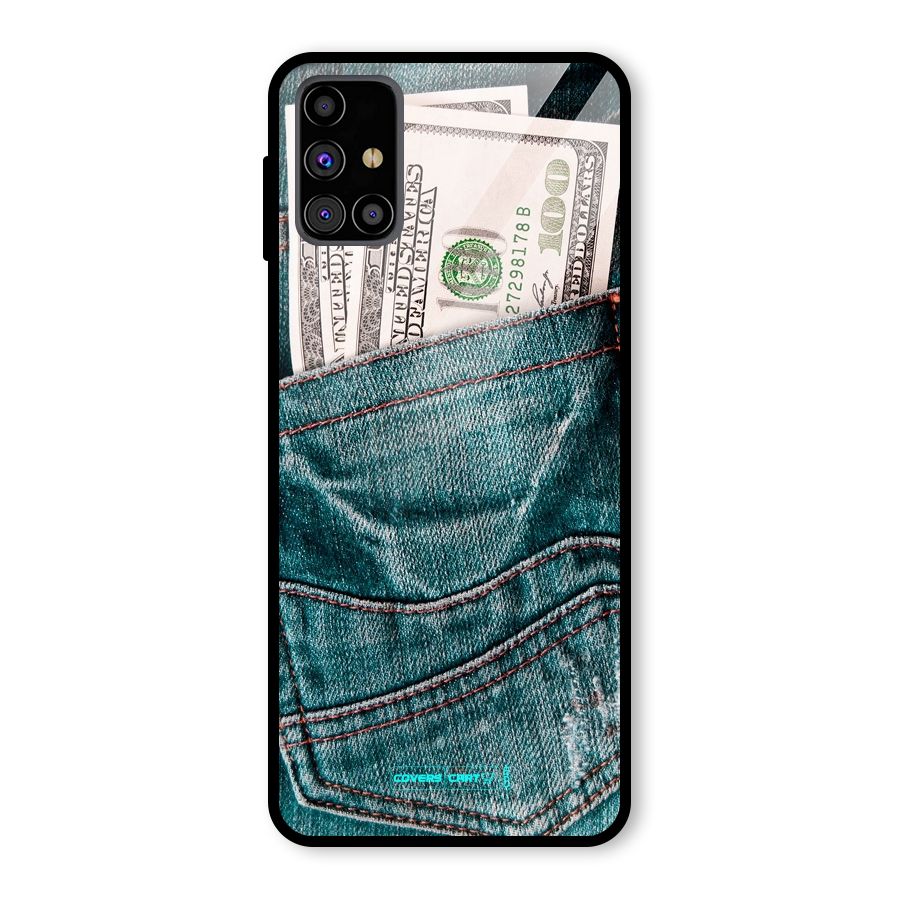 Money in Jeans Glass Back Case for Galaxy M31s