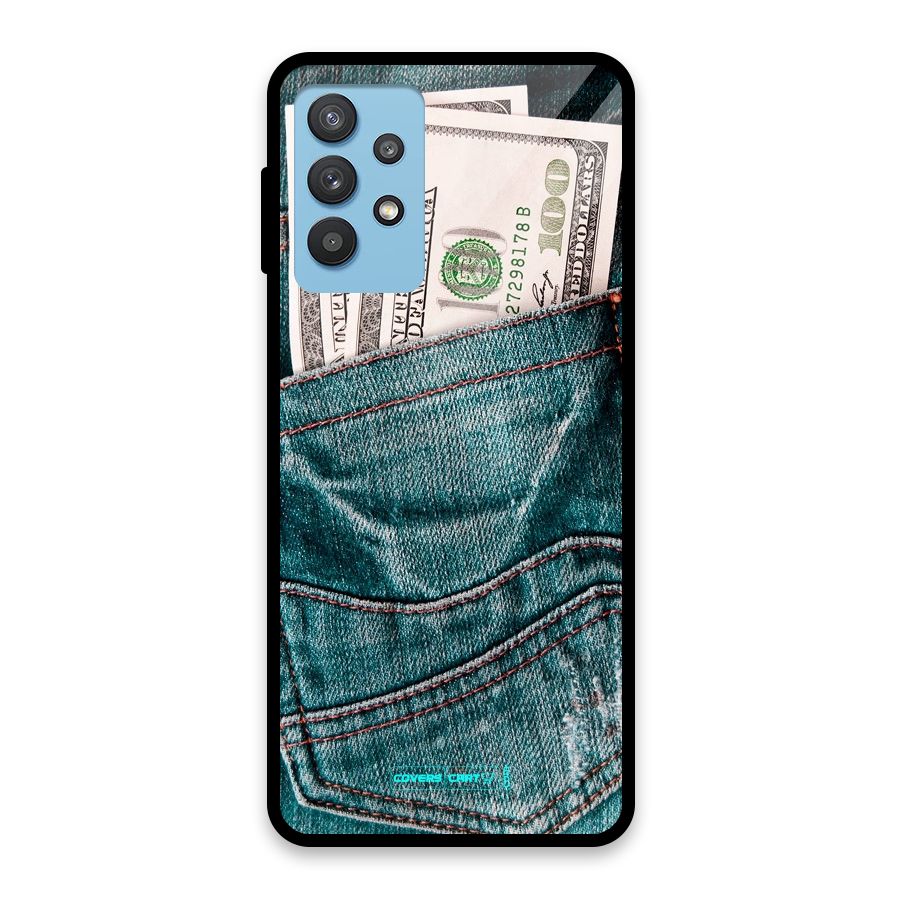 Money in Jeans Glass Back Case for Galaxy M32 5G