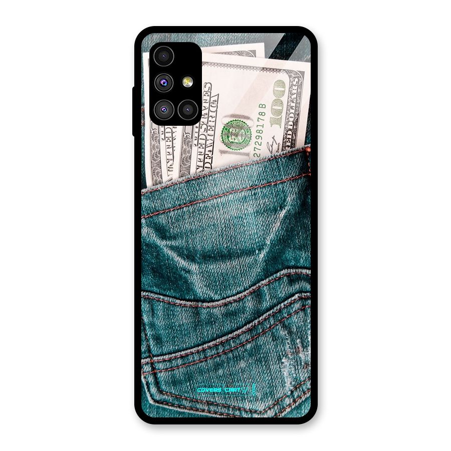 Money in Jeans Glass Back Case for Galaxy M51