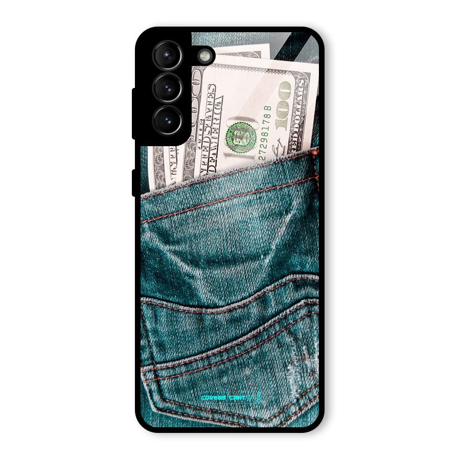 Money in Jeans Glass Back Case for Galaxy S21 Plus