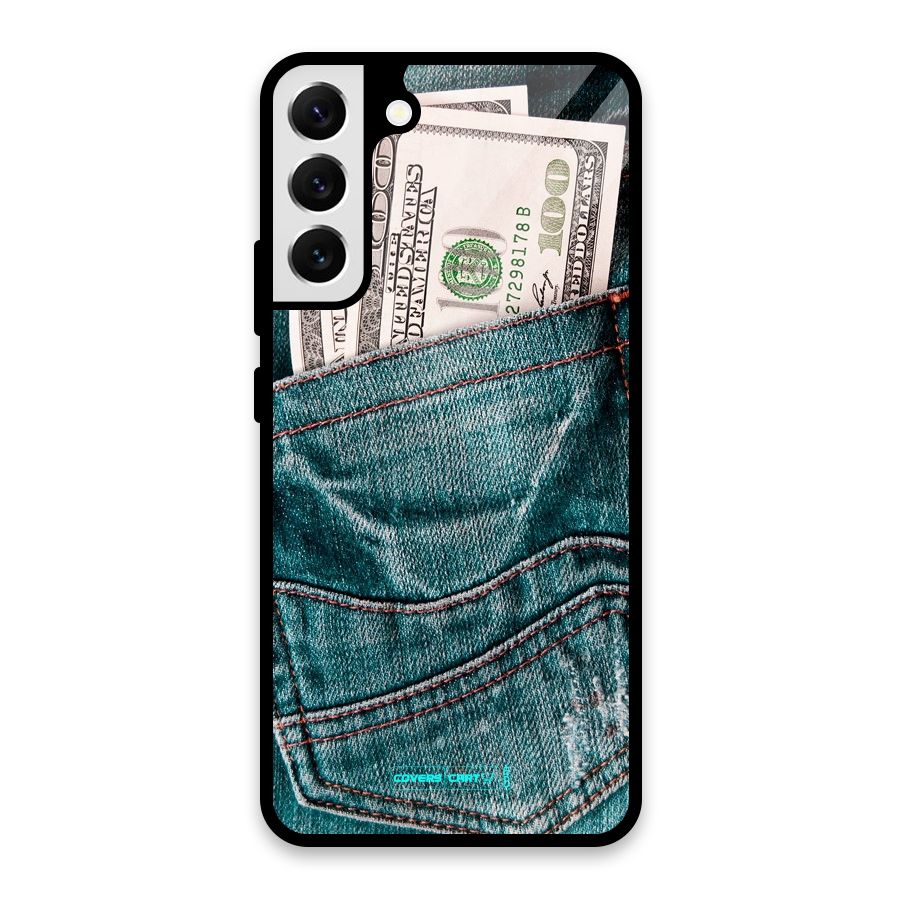 Money in Jeans Glass Back Case for Galaxy S22 Plus 5G