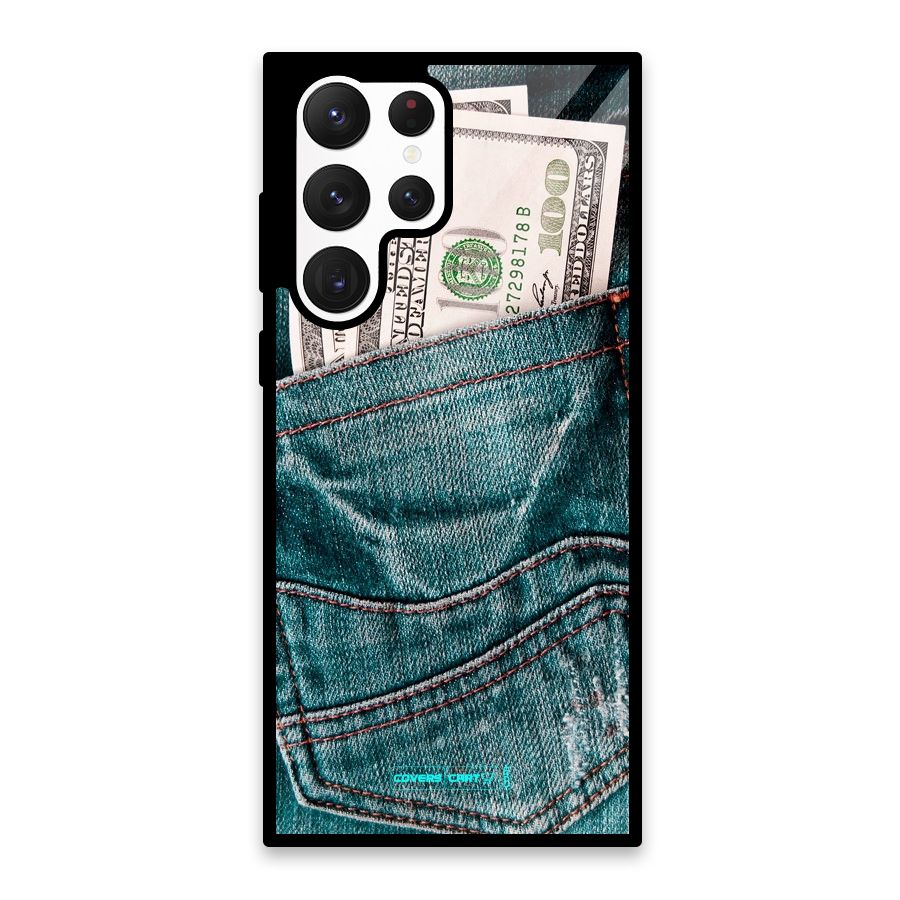 Money in Jeans Glass Back Case for Galaxy S22 Ultra 5G