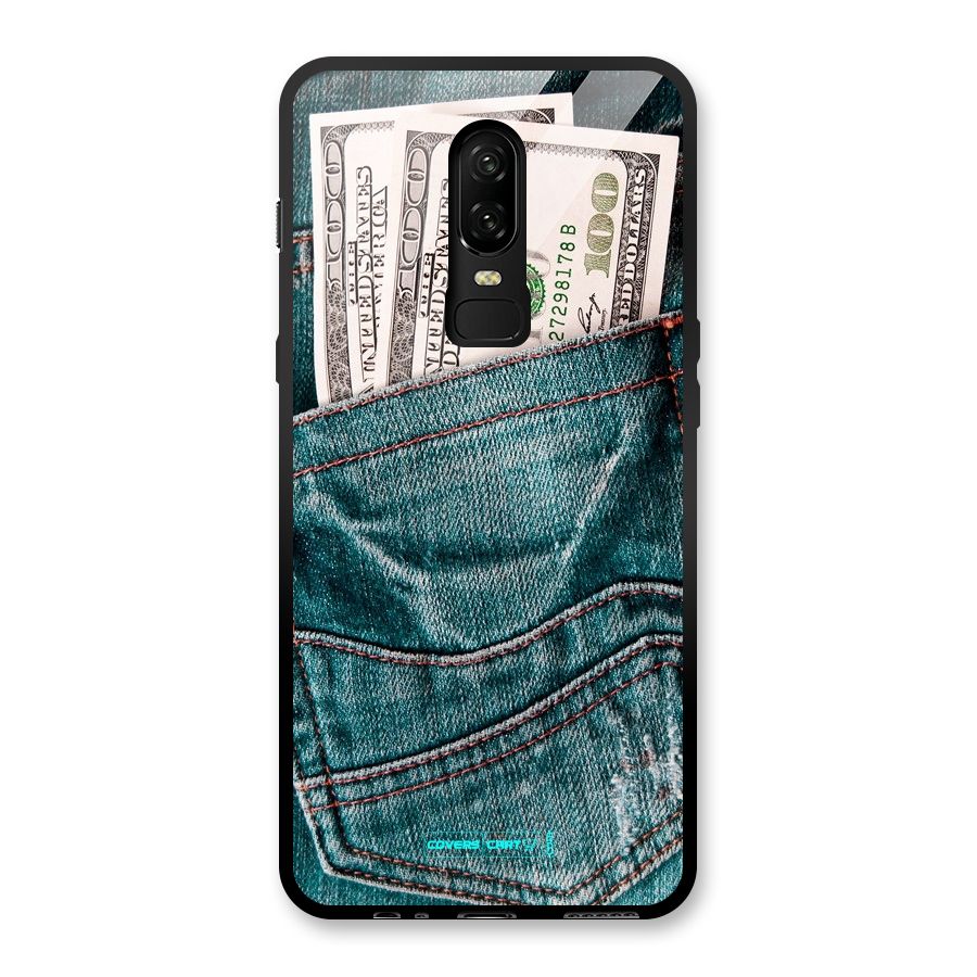 Money in Jeans Glass Back Case for OnePlus 6