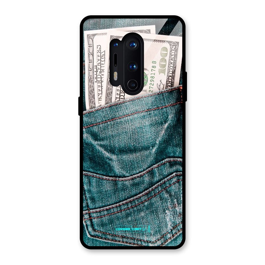 Money in Jeans Glass Back Case for OnePlus 8 Pro