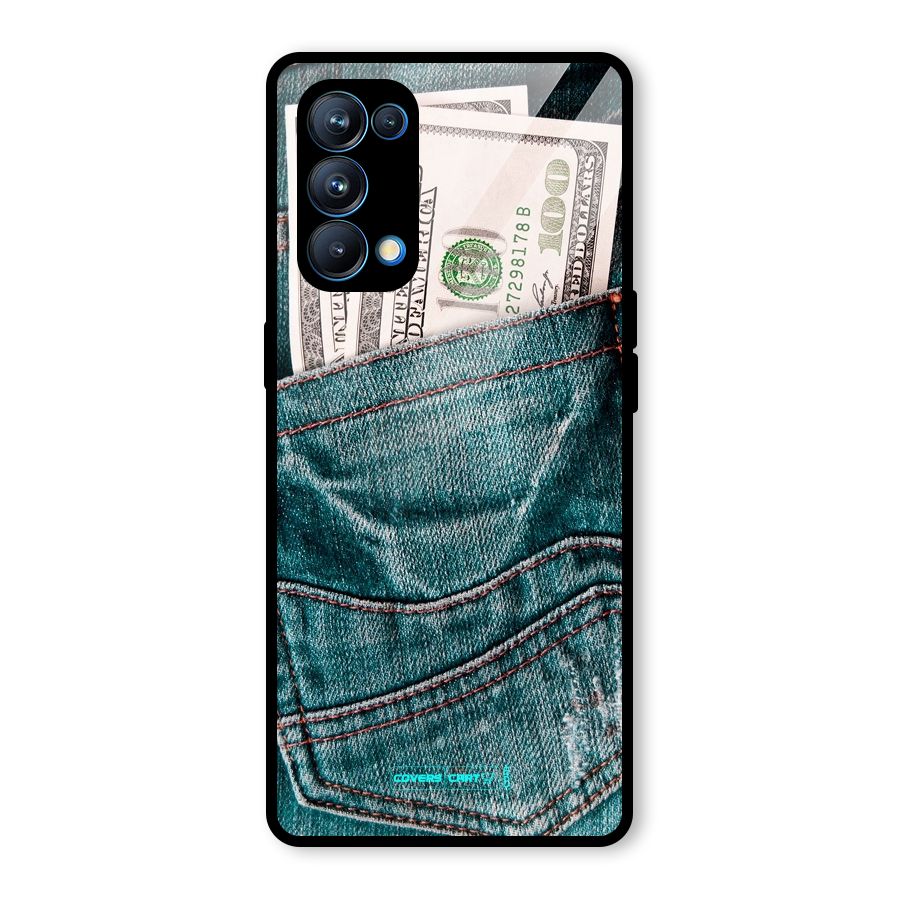 Money in Jeans Glass Back Case for Oppo Reno5 Pro 5G