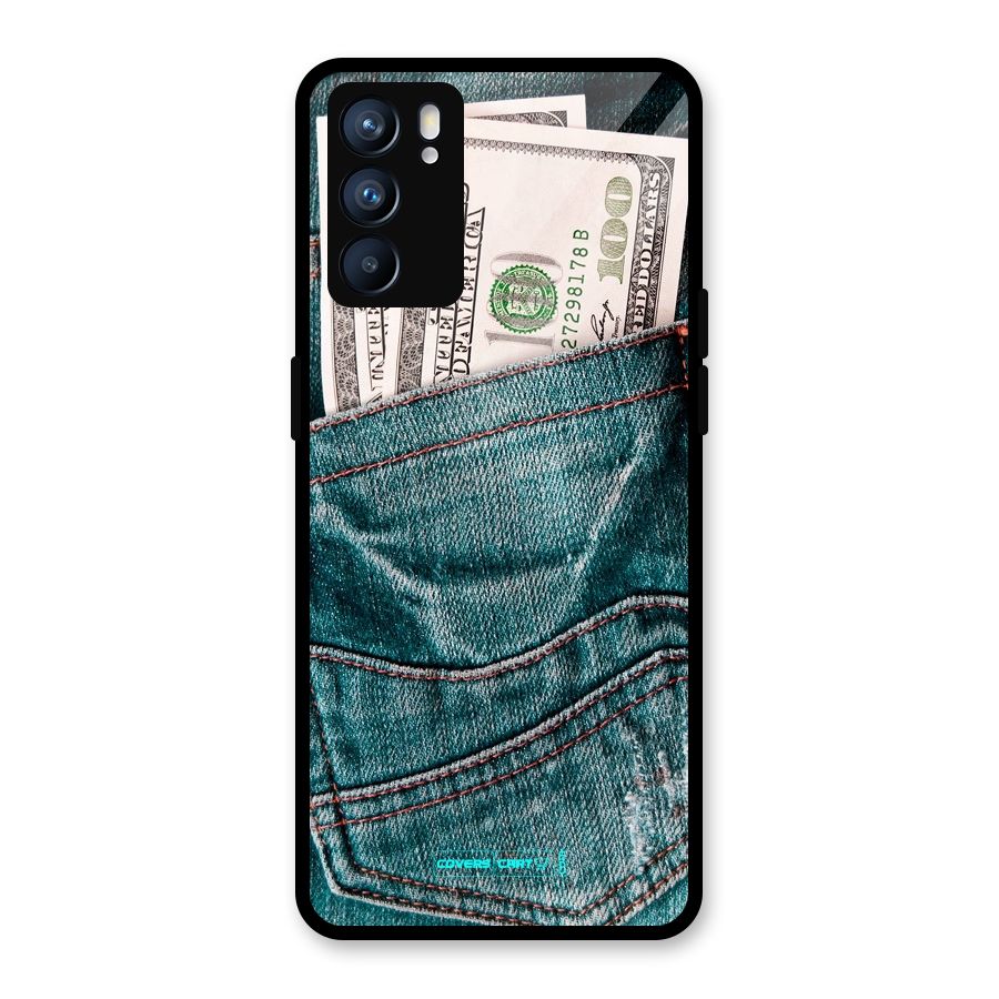 Money in Jeans Glass Back Case for Oppo Reno6 5G