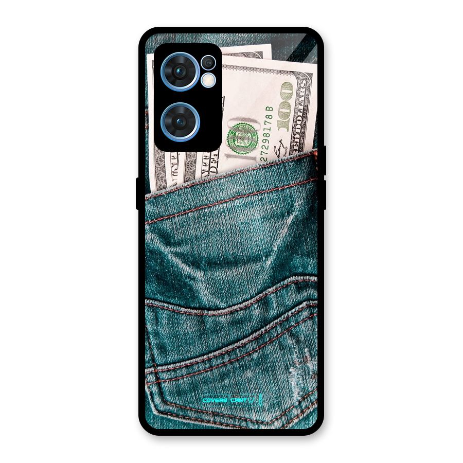 Money in Jeans Glass Back Case for Oppo Reno7 5G