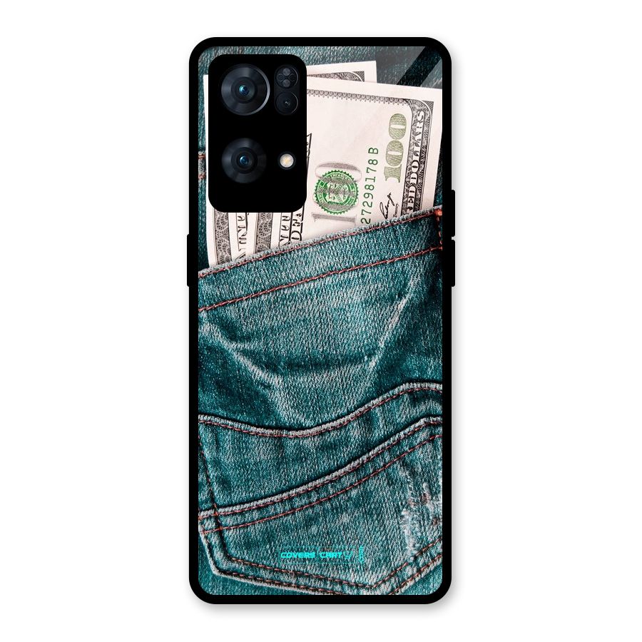 Money in Jeans Glass Back Case for Oppo Reno7 Pro 5G