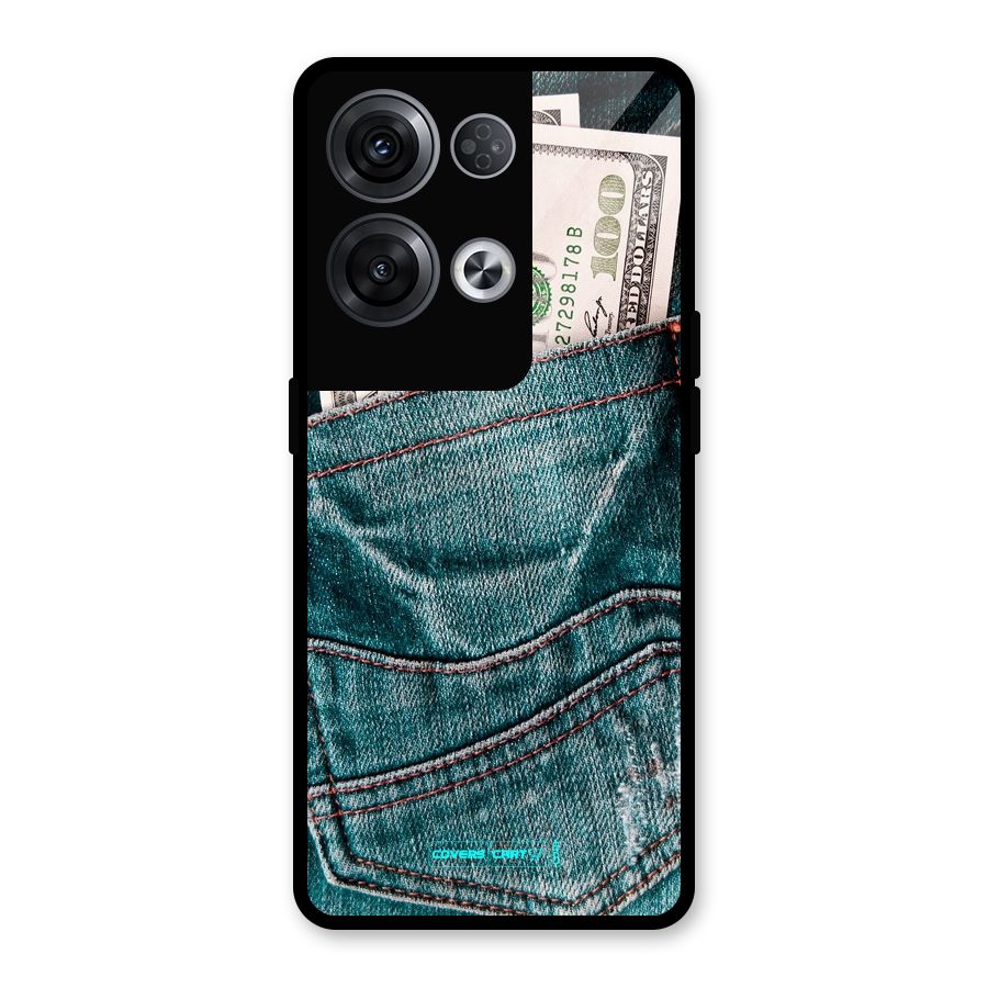 Money in Jeans Glass Back Case for Oppo Reno8 Pro 5G