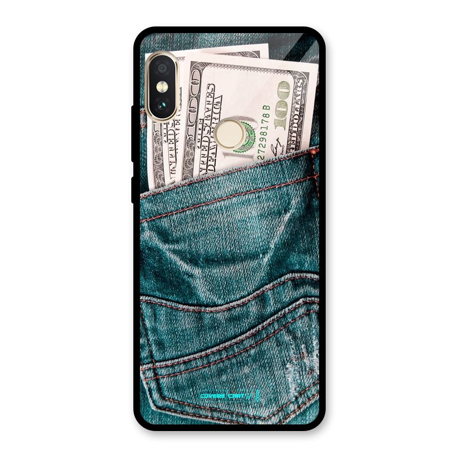 Money in Jeans Glass Back Case for Redmi Note 5 Pro