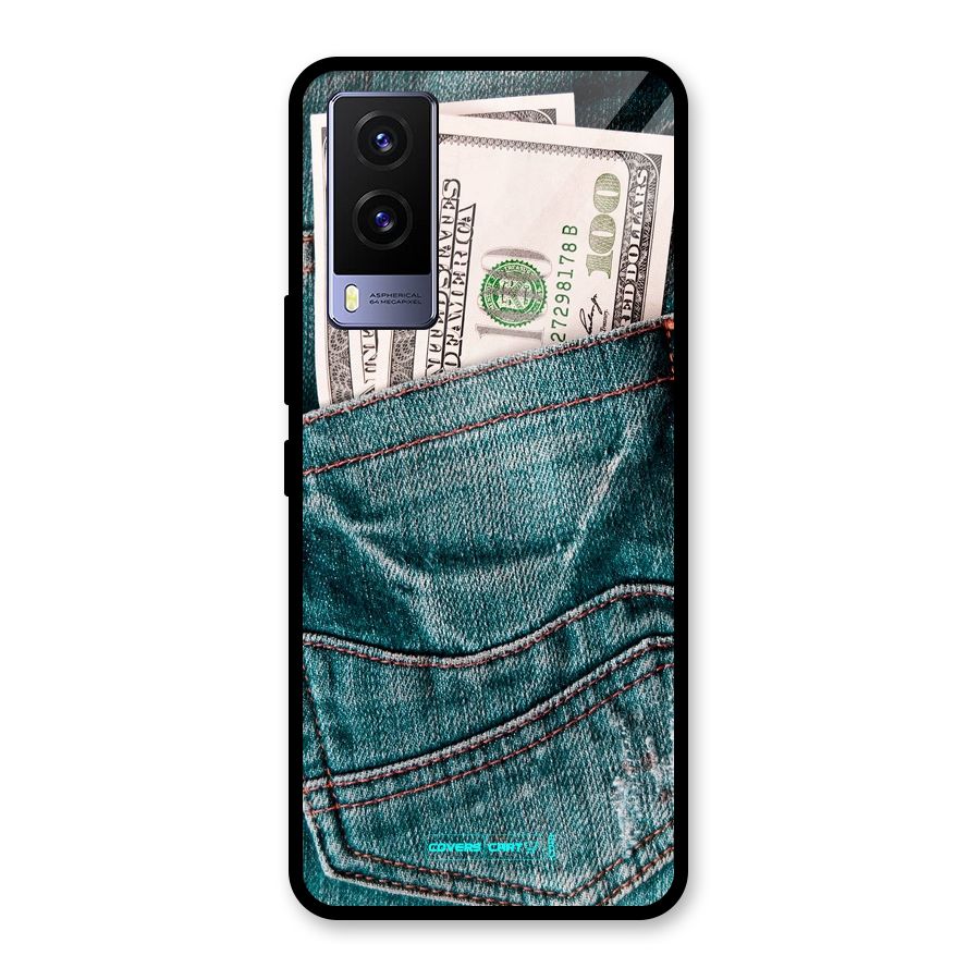 Money in Jeans Glass Back Case for Vivo V21e 5G