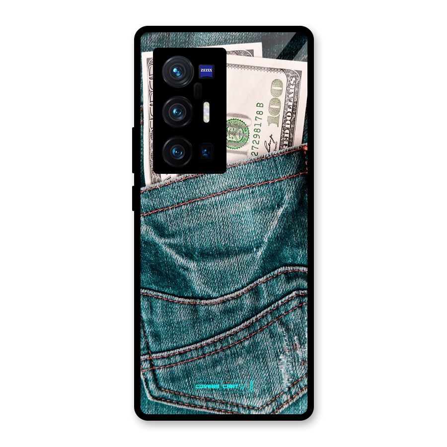 Money in Jeans Glass Back Case for Vivo X70 Pro Plus